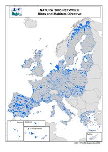 Das Natura 2000 Netzwerk der europäischen Union.
