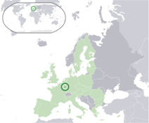 Die Lage des Projektgebietes in Europa.